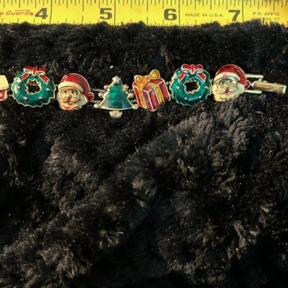 Vintage Avon Sliding Christmas Charm Bracelet - Picture 2 of 10